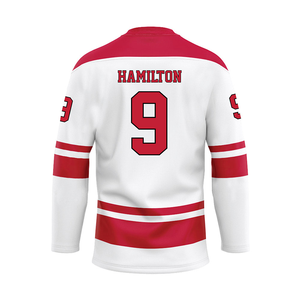 Miami of Ohio - NCAA Men's Ice Hockey : Jack Hamilton - White Hockey Jersey-1
