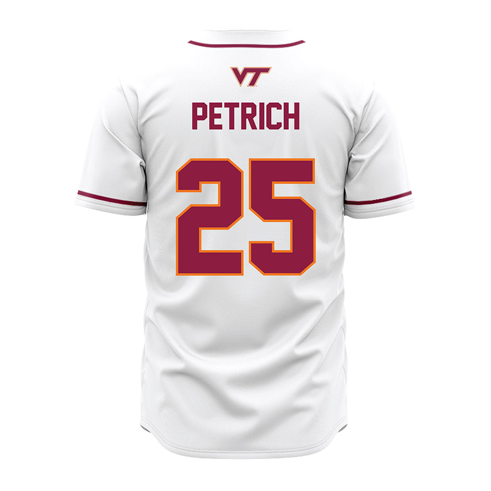 Virginia Tech - NCAA Baseball : Owen Petrich - White Jersey-1