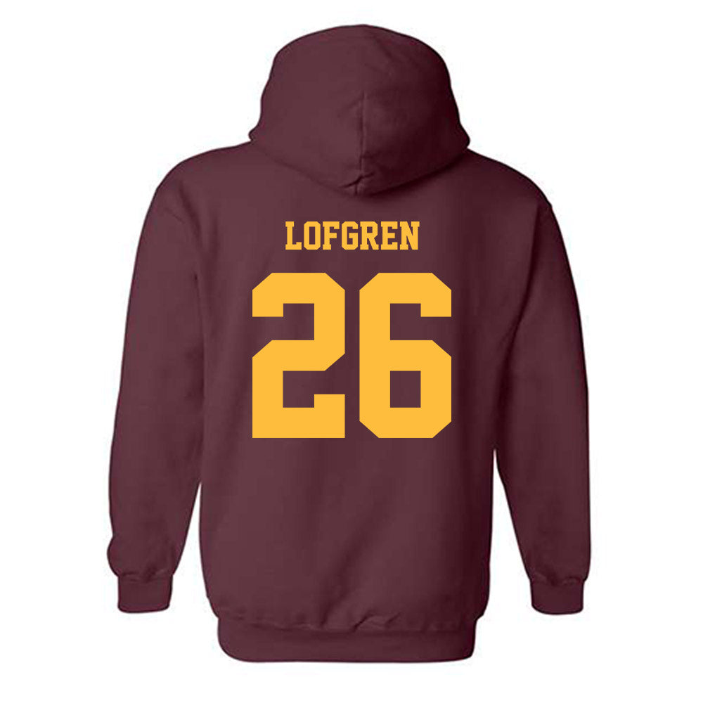Minnesota - NCAA Men's Ice Hockey : Axel Lofgren - Classic Fashion Shersey Hooded Sweatshirt-1