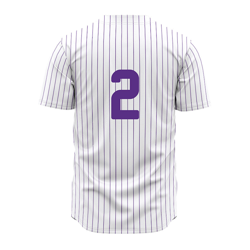 North Alabama - NCAA Baseball : Chandler Ketchup - White Pin Stripe Jersey-1