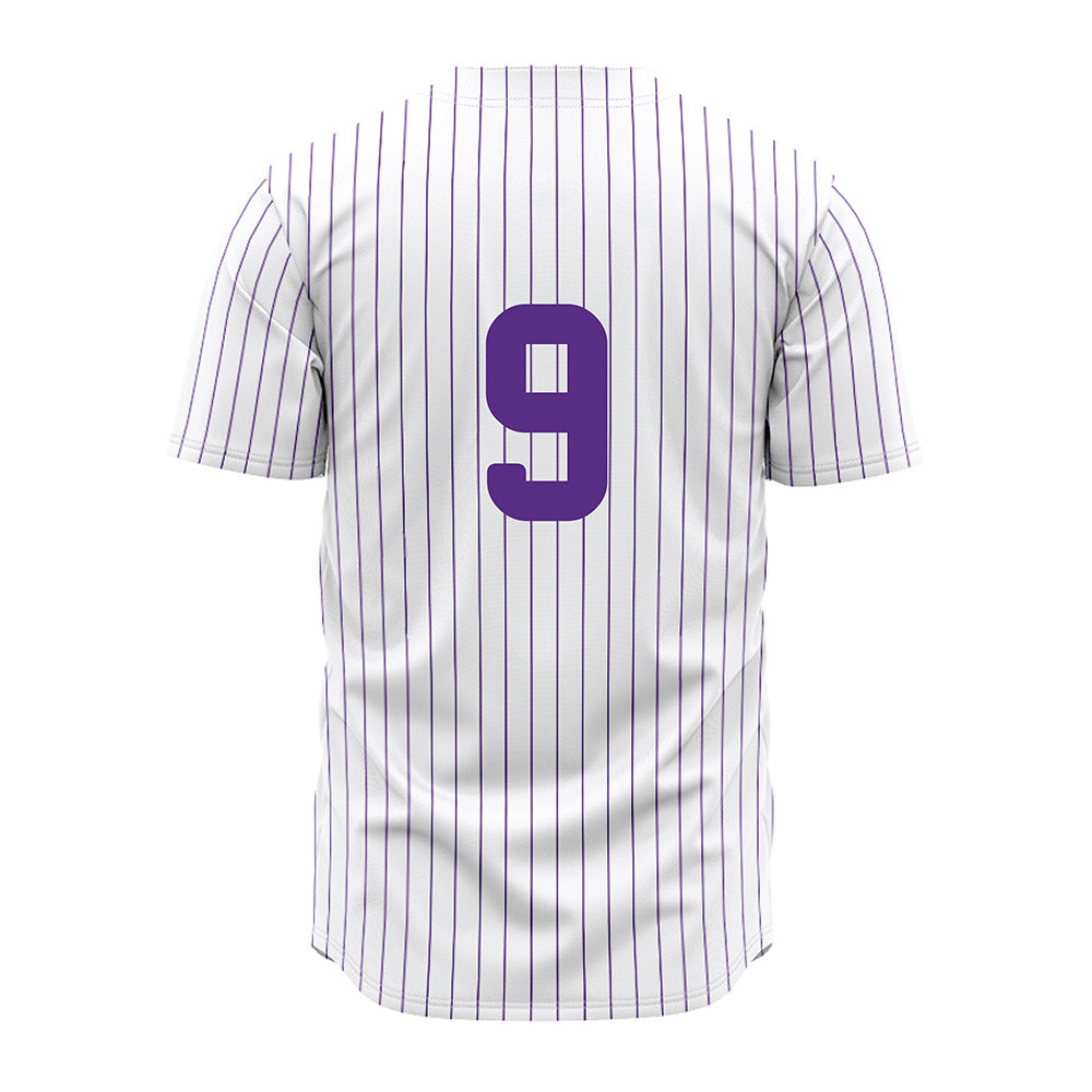 North Alabama - NCAA Baseball : Ryker Billingsley - White Pin Stripe Jersey-1