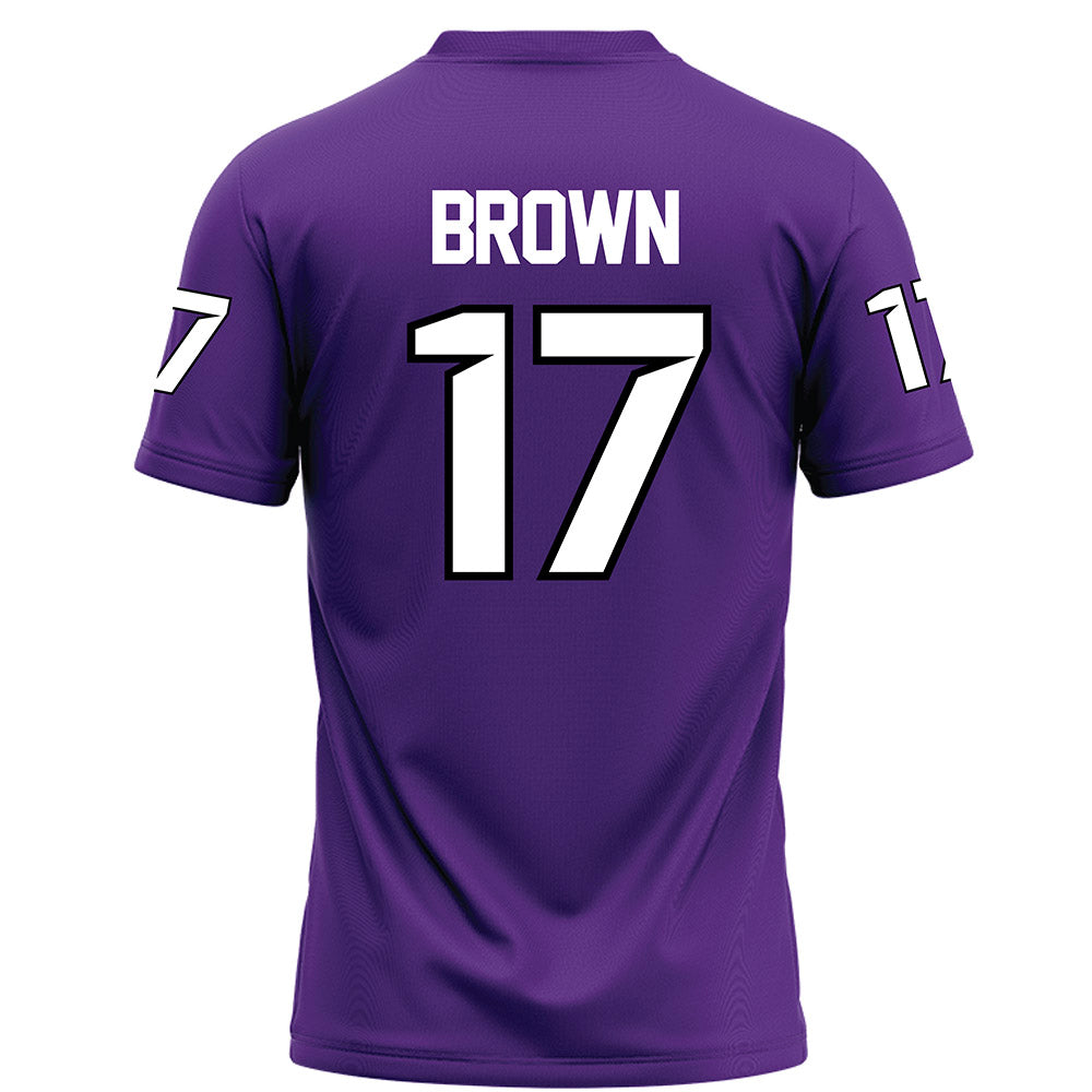 Tarleton State - NCAA Football : Kaleb Brown - Purple Football Jersey-1