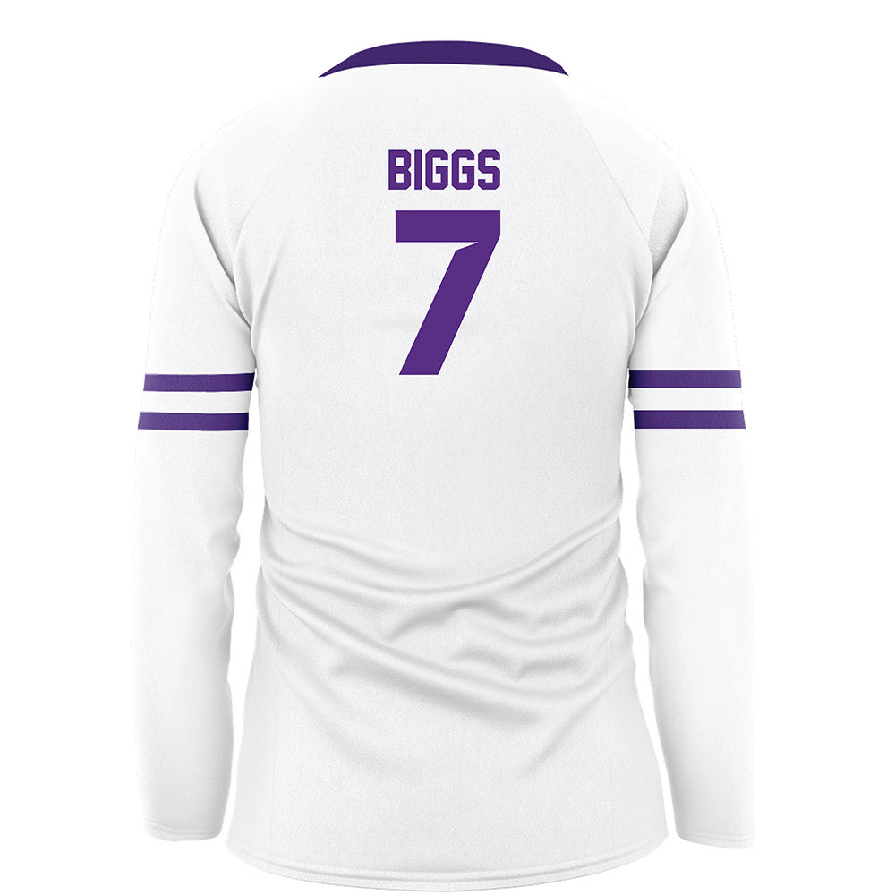 Tarleton State - NCAA Women's Volleyball : Taylynn Biggs - White Volleyball Jersey-1