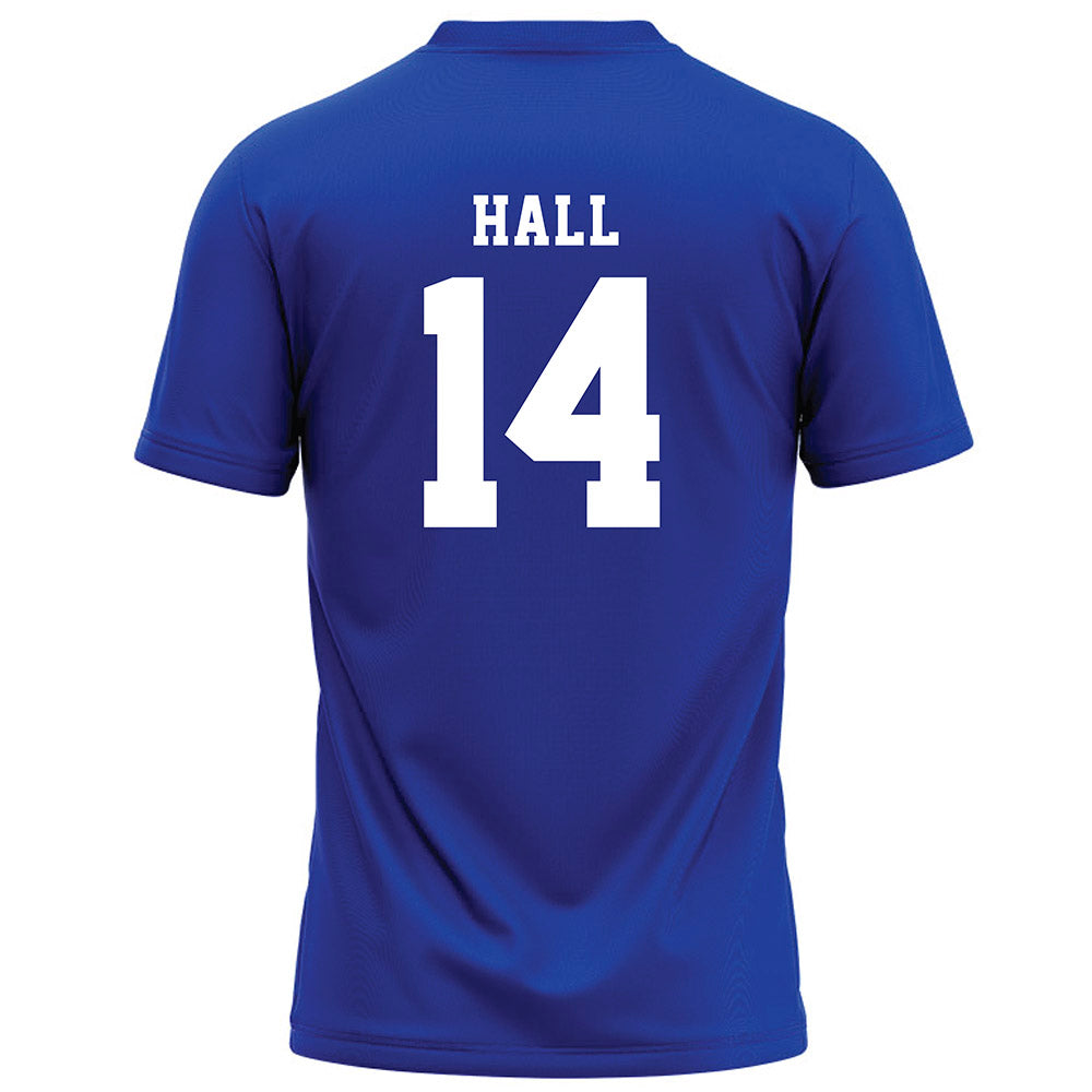 Hampton - NCAA Football : Breshun Hall - Blue Football Jersey-1