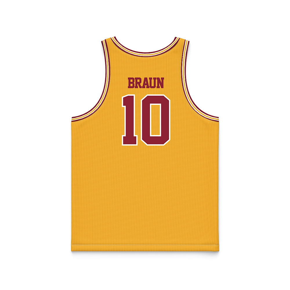 Minnesota - NCAA Women's Basketball : Mara Braun - Retro Gold Basketball Jersey-1
