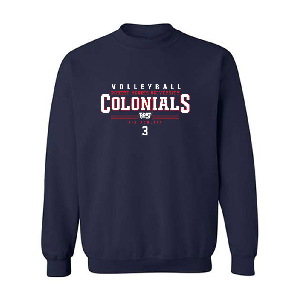 Robert Morris - NCAA Women's Volleyball : Tia Schultz - Classic Fashion Shersey Crewneck Sweatshirt-0