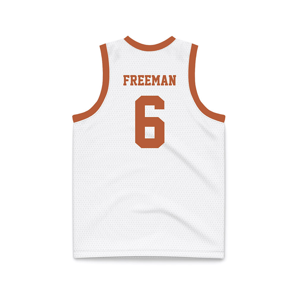 Texas - NCAA Men's Basketball : Elyjah Freeman - White Basketball Jersey-1