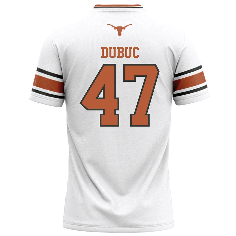 Texas - NCAA Football : Trey Dubuc - White Football Jersey-1
