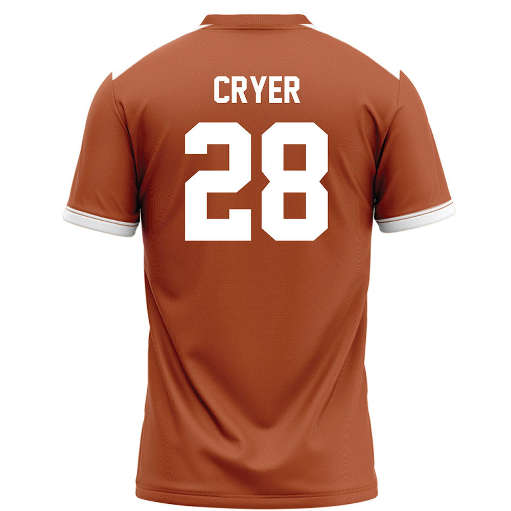 Texas - NCAA Football : Justin Cryer - Orange Football Jersey-1