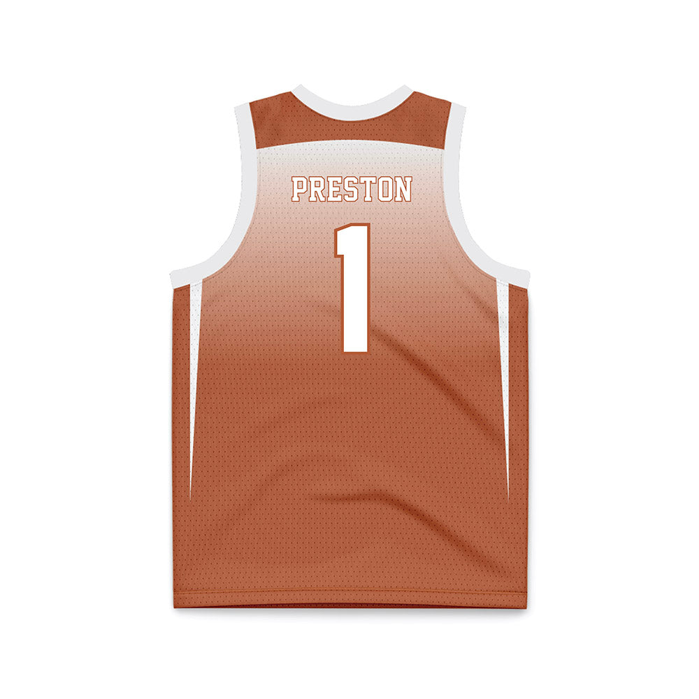 Texas - NCAA Women's Basketball : Bryanna Preston - Orange Basketball Jersey-1