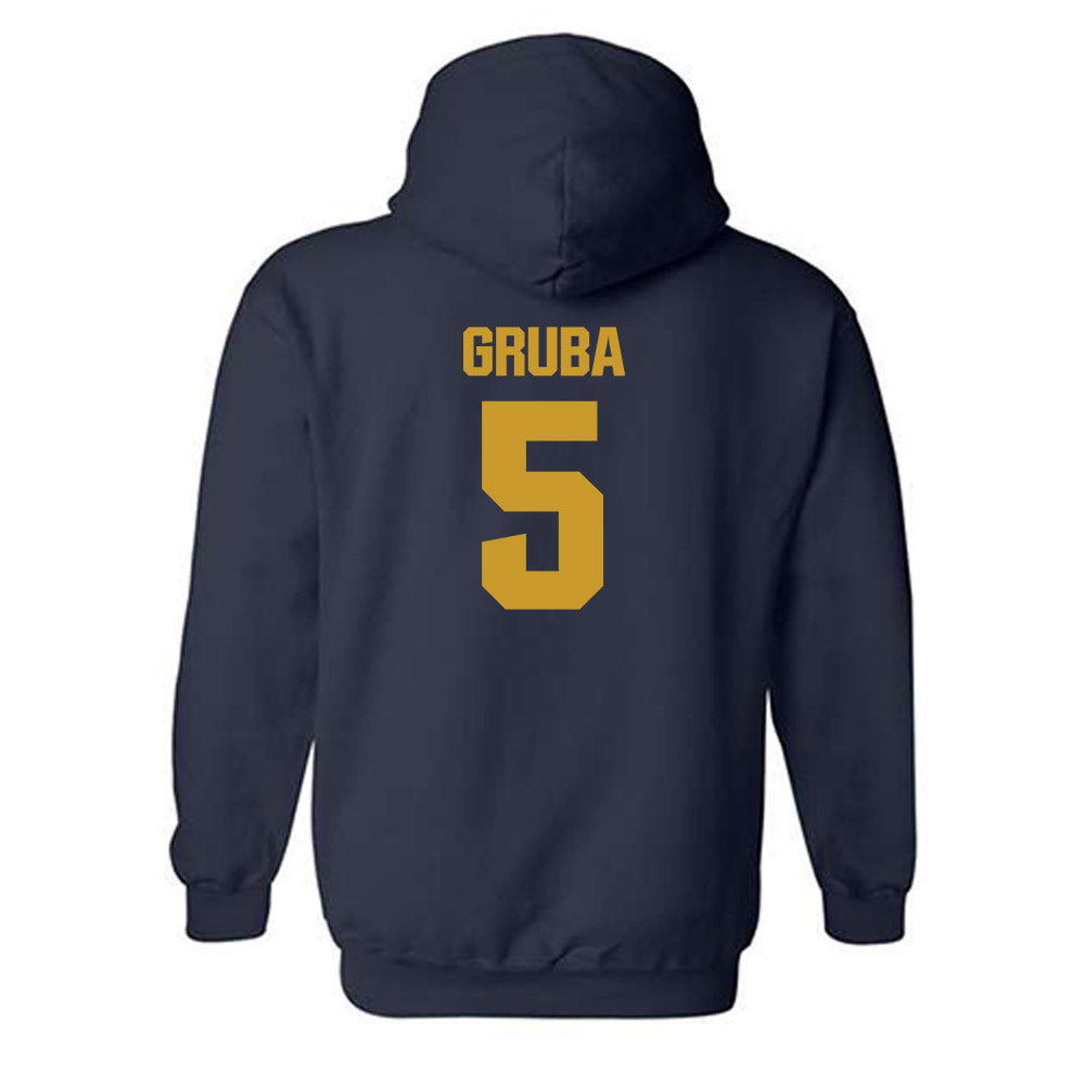 Notre Dame - NCAA Men's Ice Hockey : Leo Gruba - Classic Fashion Shersey Hooded Sweatshirt-1
