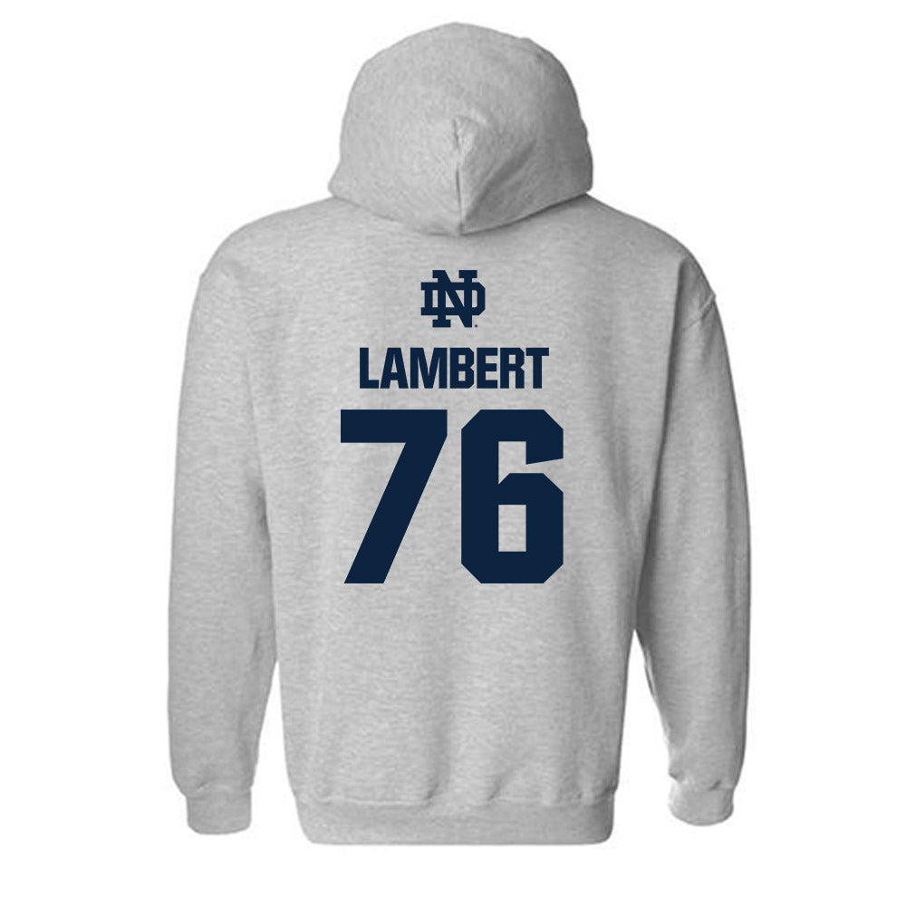 Notre Dame - NCAA Football : Guerby Lambert - Classic Fashion Shersey Hooded Sweatshirt-1
