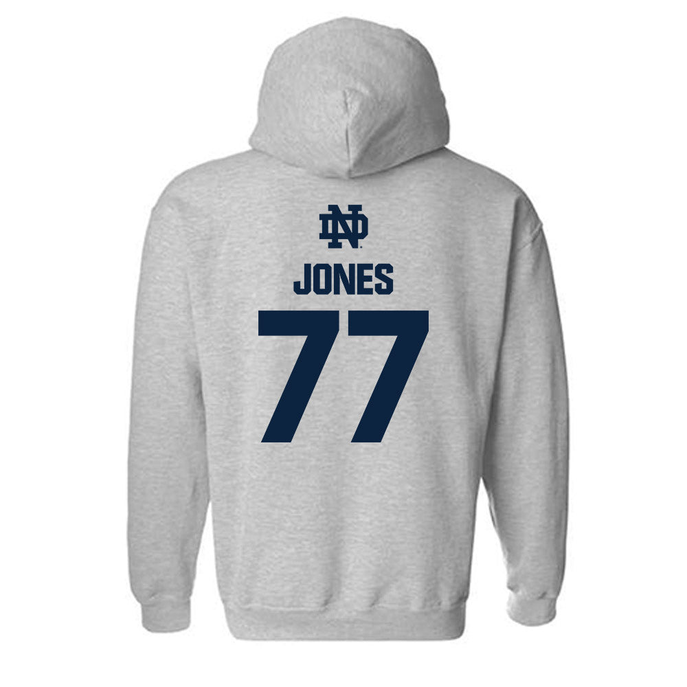Notre Dame - NCAA Football : Peter Jones - Classic Fashion Shersey Hooded Sweatshirt-1