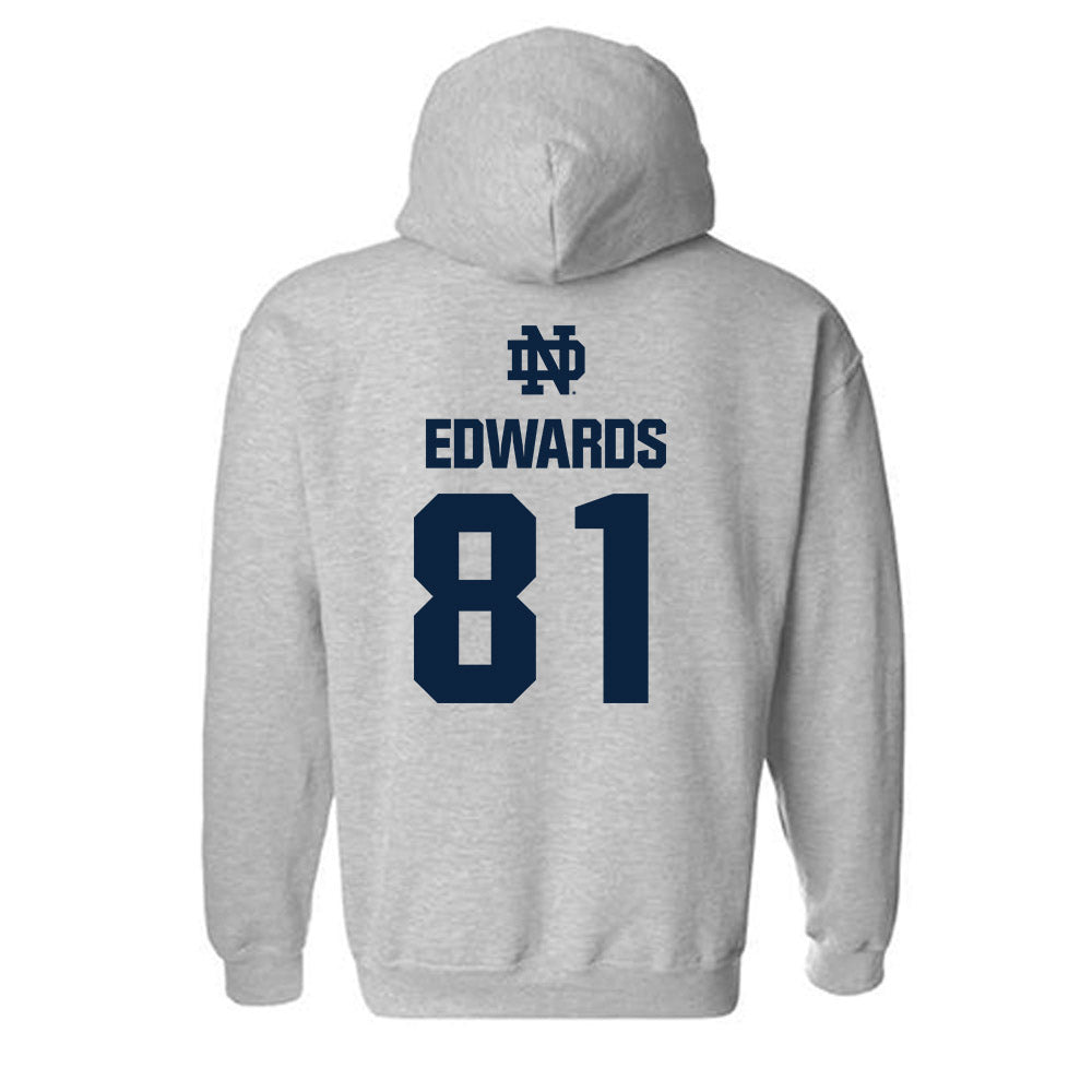 Notre Dame - NCAA Men's Ice Hockey : Beckham Edwards - Classic Fashion Shersey Hooded Sweatshirt-1