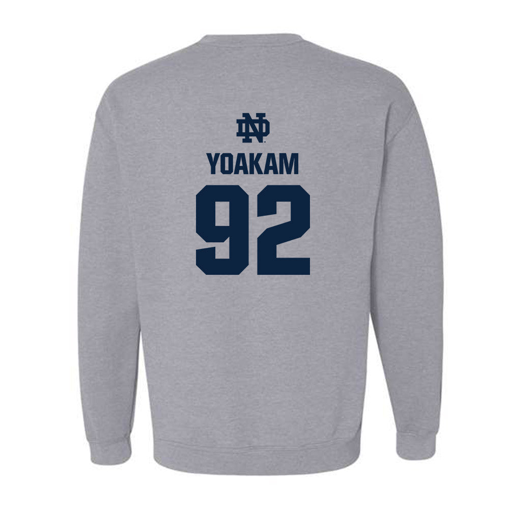 Notre Dame - NCAA Football : Zachary Yoakam - Classic Fashion Shersey Crewneck Sweatshirt-1