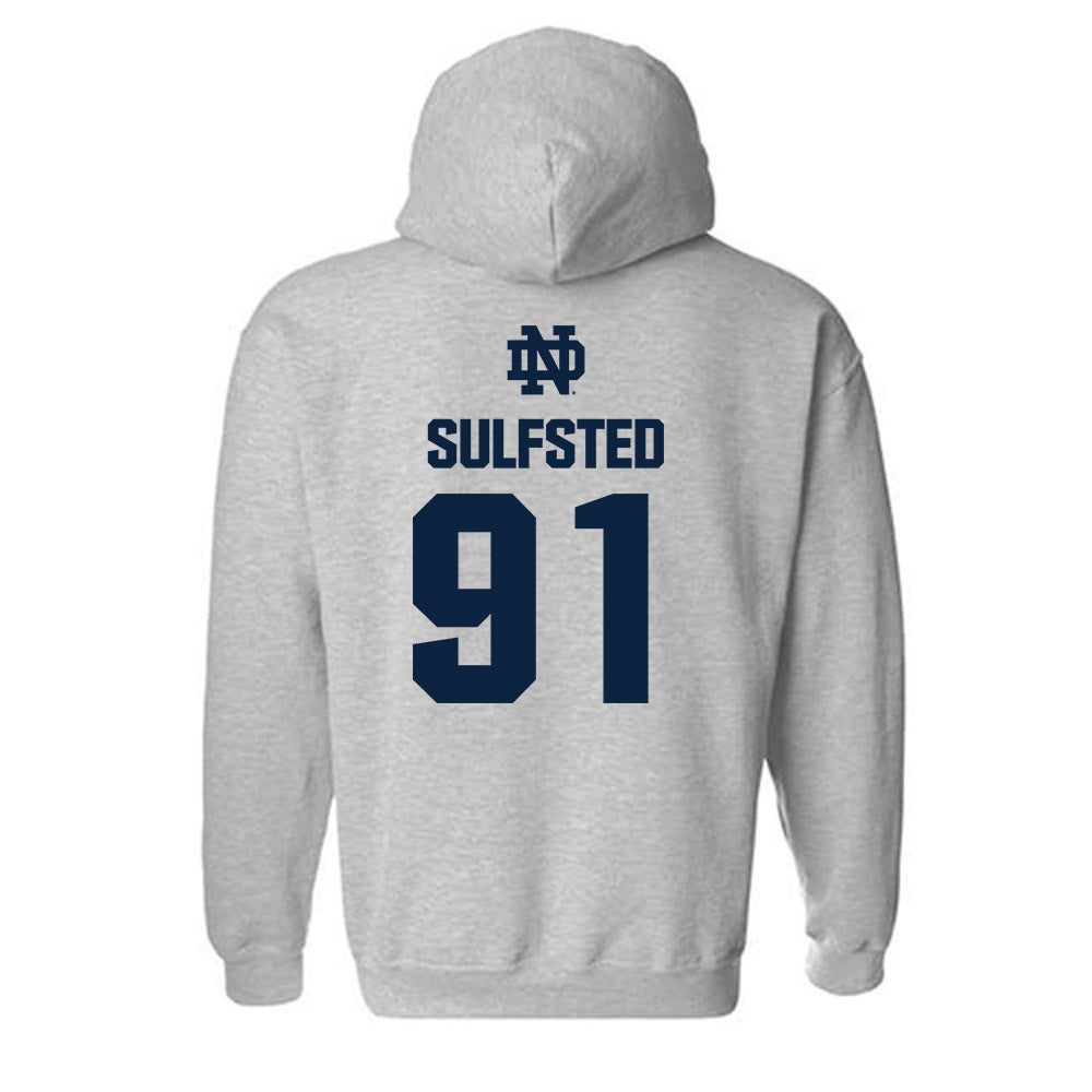 Notre Dame - NCAA Football : Gordy Sulfsted - Classic Fashion Shersey Hooded Sweatshirt-1