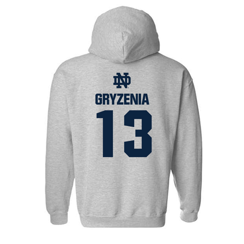 Notre Dame - NCAA Men's Lacrosse : Andrew Gryzenia - Classic Fashion Shersey Hooded Sweatshirt-1