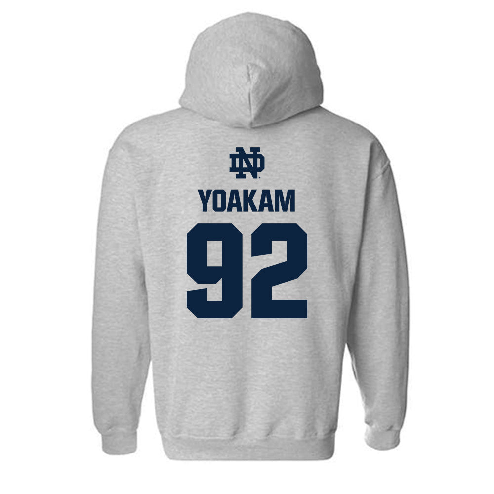 Notre Dame - NCAA Football : Zachary Yoakam - Classic Fashion Shersey Hooded Sweatshirt-1
