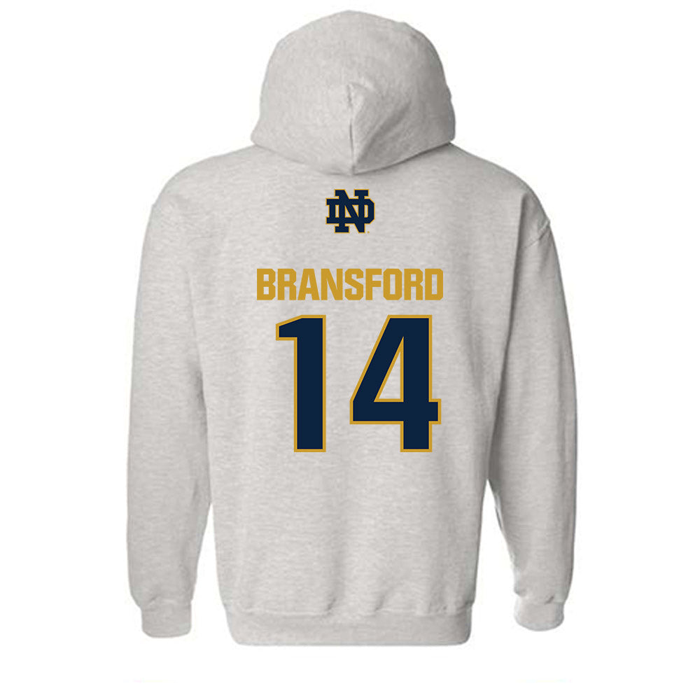Notre Dame - NCAA Women's Basketball : Kk Bransford - Classic Fashion Shersey Hooded Sweatshirt-1