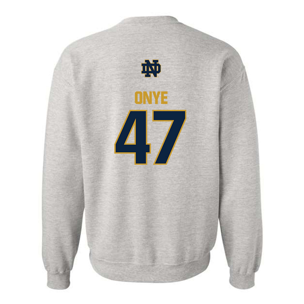 Notre Dame - NCAA Football : Jason Onye - Classic Fashion Shersey Crewneck Sweatshirt-1