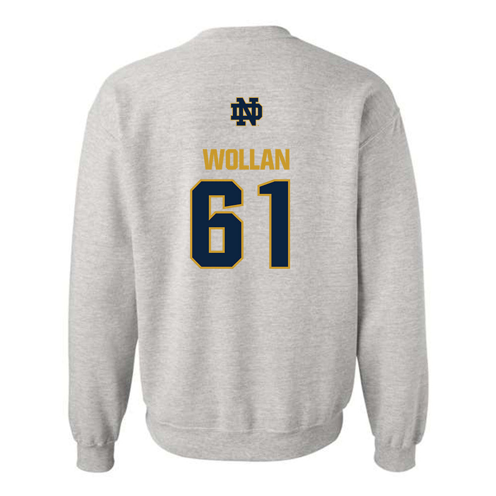 Notre Dame - NCAA Football : Robbie Wollan - Classic Fashion Shersey Crewneck Sweatshirt-1