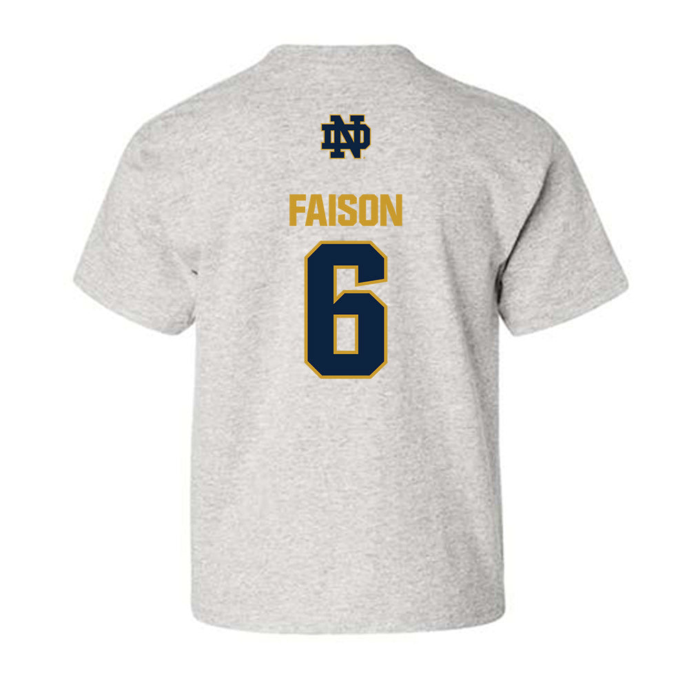 Notre Dame - NCAA Football : Jordan Faison - Classic Fashion Shersey Youth T-Shirt-1
