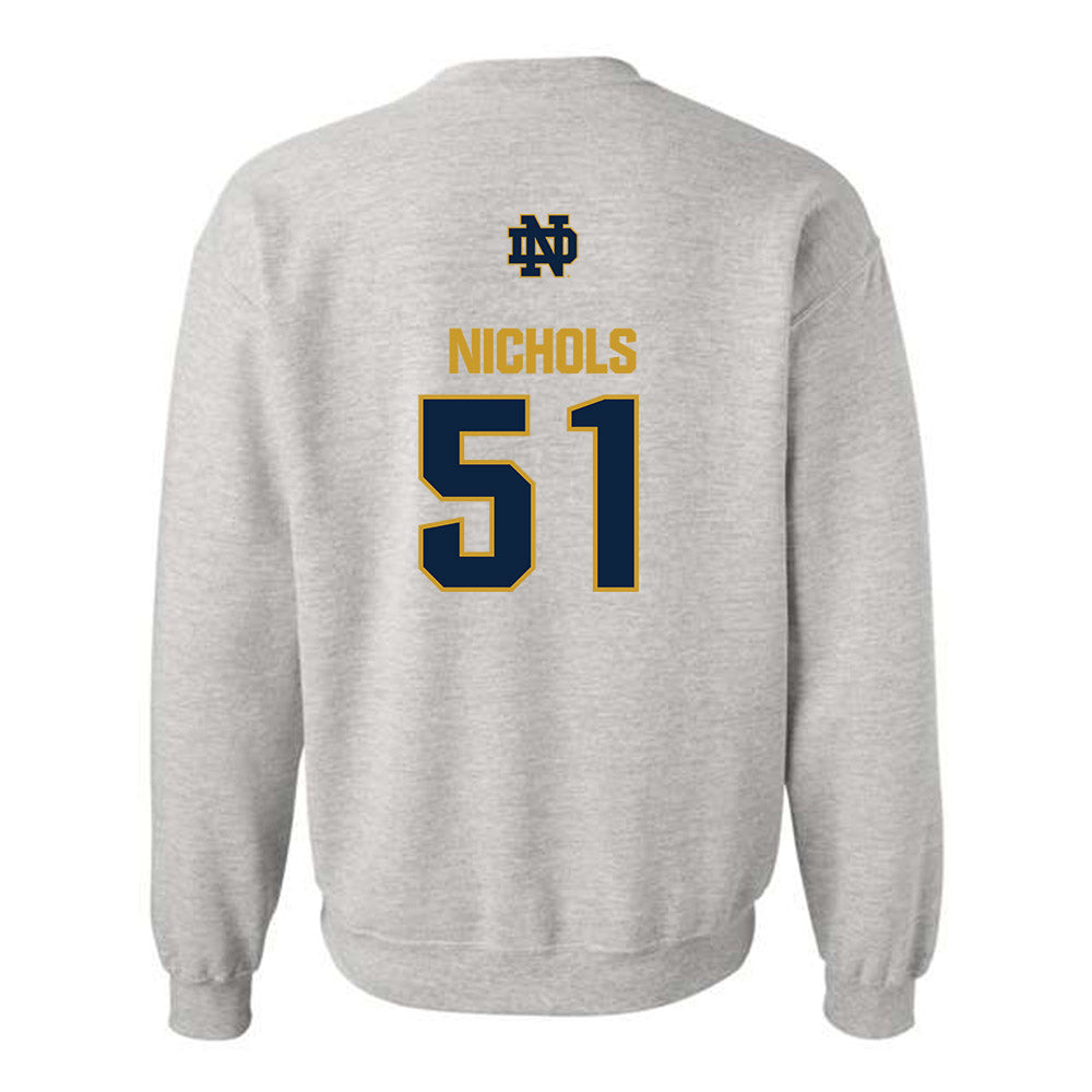 Notre Dame - NCAA Football : Ben Nichols - Classic Fashion Shersey Crewneck Sweatshirt-1