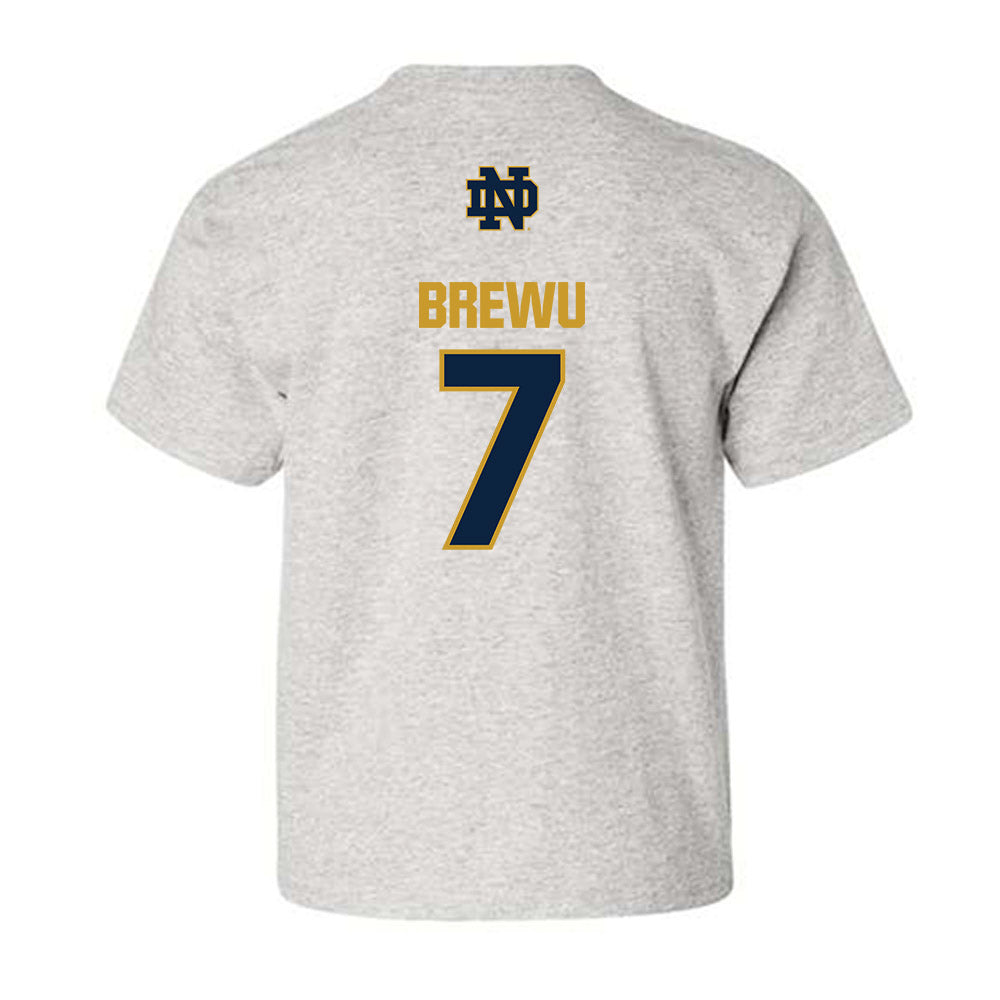 Notre Dame - NCAA Football : Francis Brewu - Classic Fashion Shersey Youth T-Shirt-1