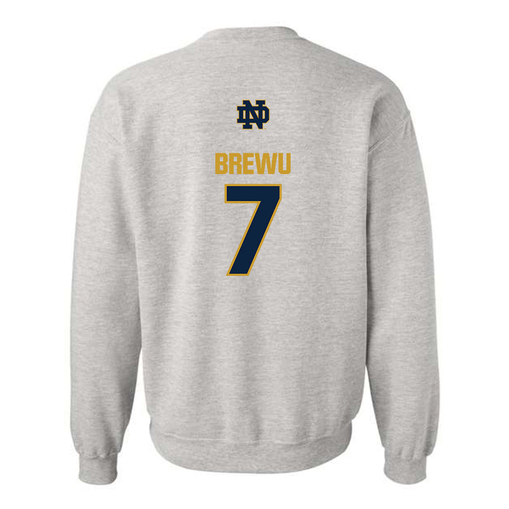 Notre Dame - NCAA Football : Francis Brewu - Classic Fashion Shersey Crewneck Sweatshirt-1