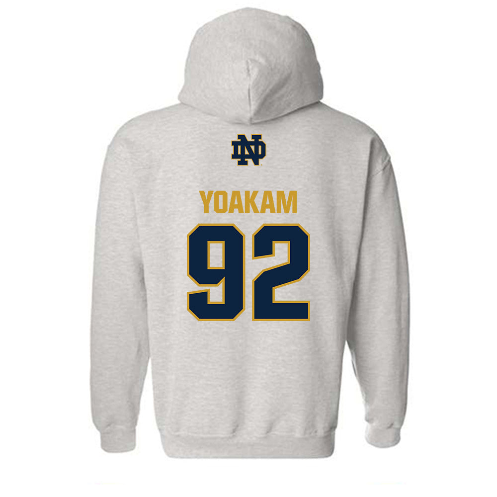 Notre Dame - NCAA Football : Zachary Yoakam - Classic Fashion Shersey Hooded Sweatshirt-1