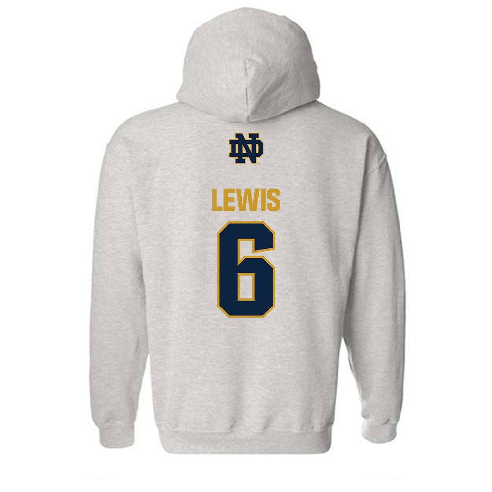 Notre Dame - NCAA Men's Soccer : Wyatt Lewis - Classic Fashion Shersey Hooded Sweatshirt-1