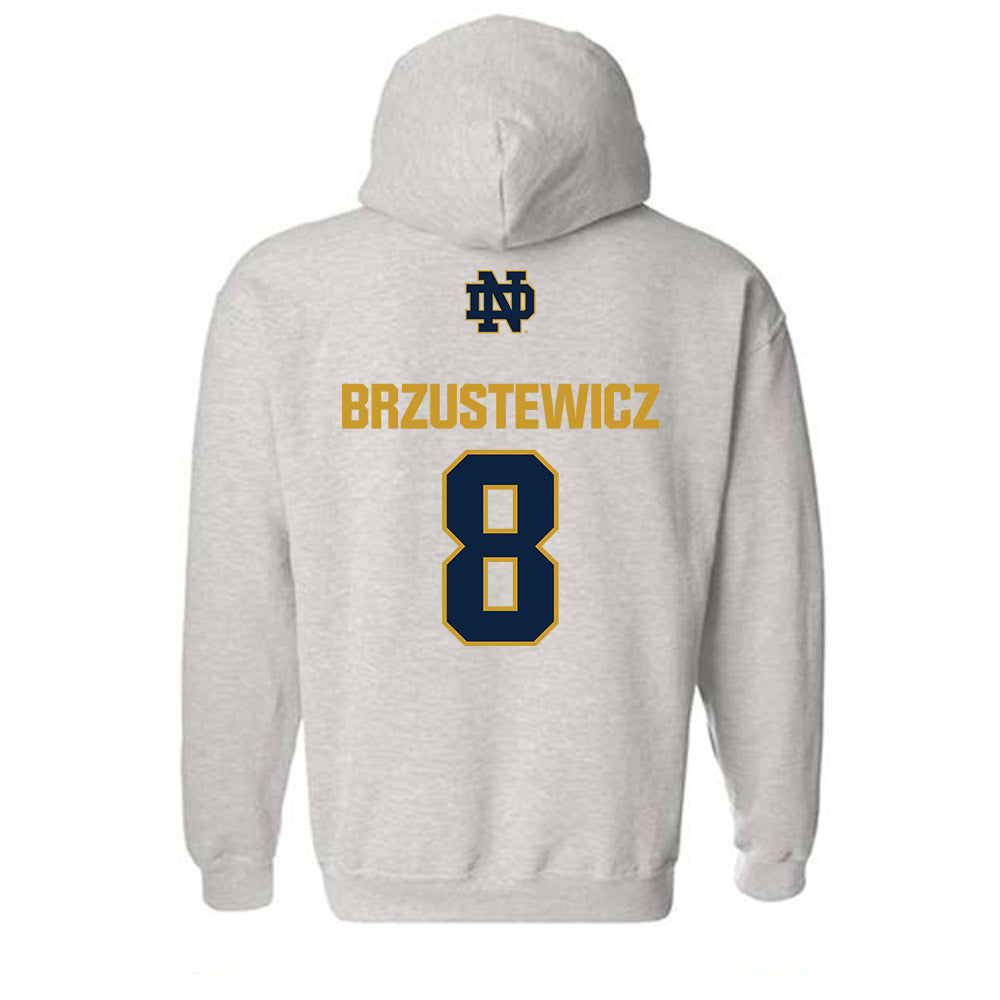 Notre Dame - NCAA Baseball : Hudson Brzustewicz - Classic Fashion Shersey Hooded Sweatshirt-1