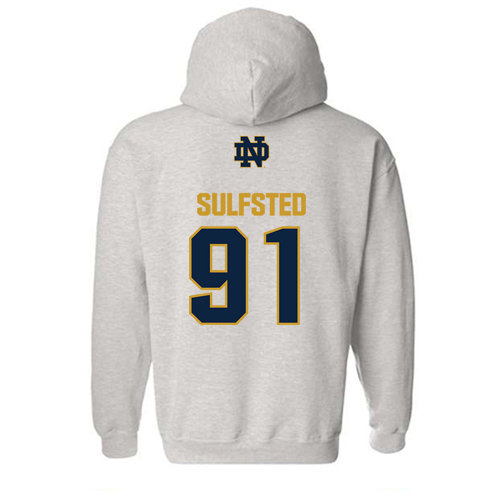 Notre Dame - NCAA Football : Gordy Sulfsted - Classic Fashion Shersey Hooded Sweatshirt-1