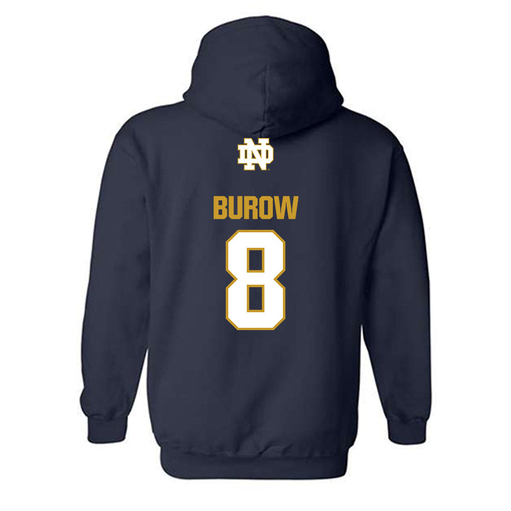 Notre Dame - NCAA Men's Basketball : Jacob Burow - Classic Fashion Shersey Hooded Sweatshirt-1