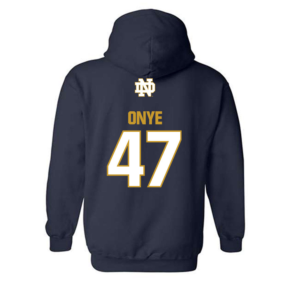 Notre Dame - NCAA Football : Jason Onye - Classic Fashion Shersey Hooded Sweatshirt-1