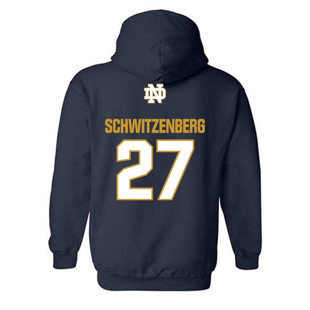 Notre Dame - NCAA Men's Lacrosse : Nate Schwitzenberg - Classic Fashion Shersey Hooded Sweatshirt-1