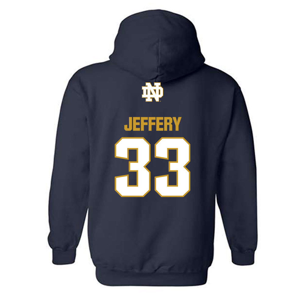 Notre Dame - NCAA Football : Matthew Jeffery - Classic Fashion Shersey Hooded Sweatshirt-1