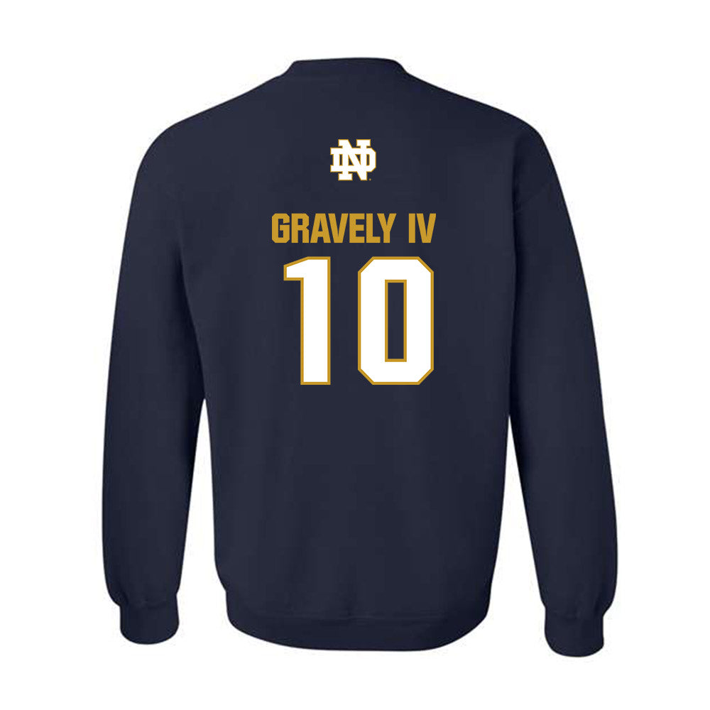 Notre Dame - NCAA Baseball : Warren Gravely IV - Classic Fashion Shersey Crewneck Sweatshirt-1