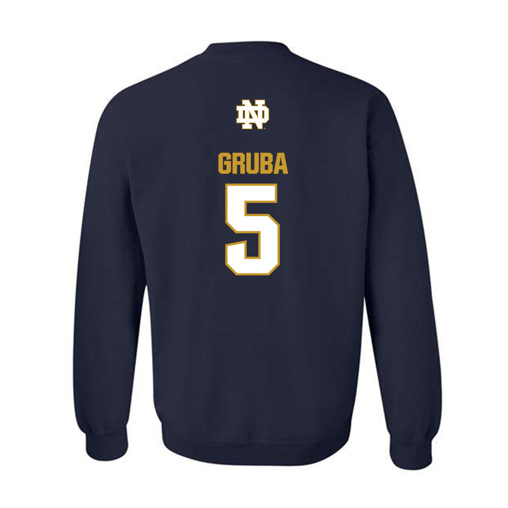 Notre Dame - NCAA Men's Ice Hockey : Leo Gruba - Classic Fashion Shersey Crewneck Sweatshirt-1