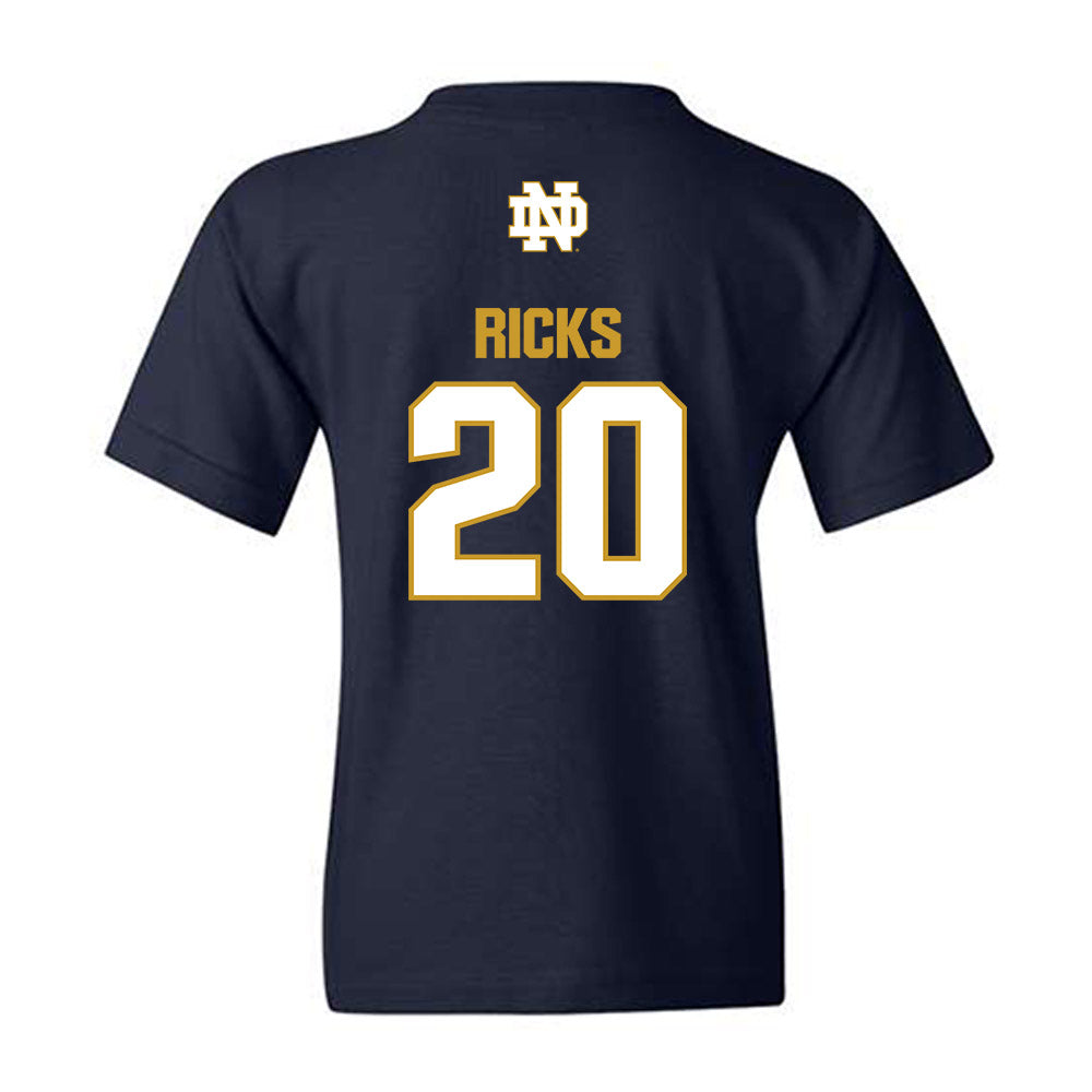 Notre Dame - NCAA Baseball : Caleb Ricks - Classic Fashion Shersey Youth T-Shirt-1