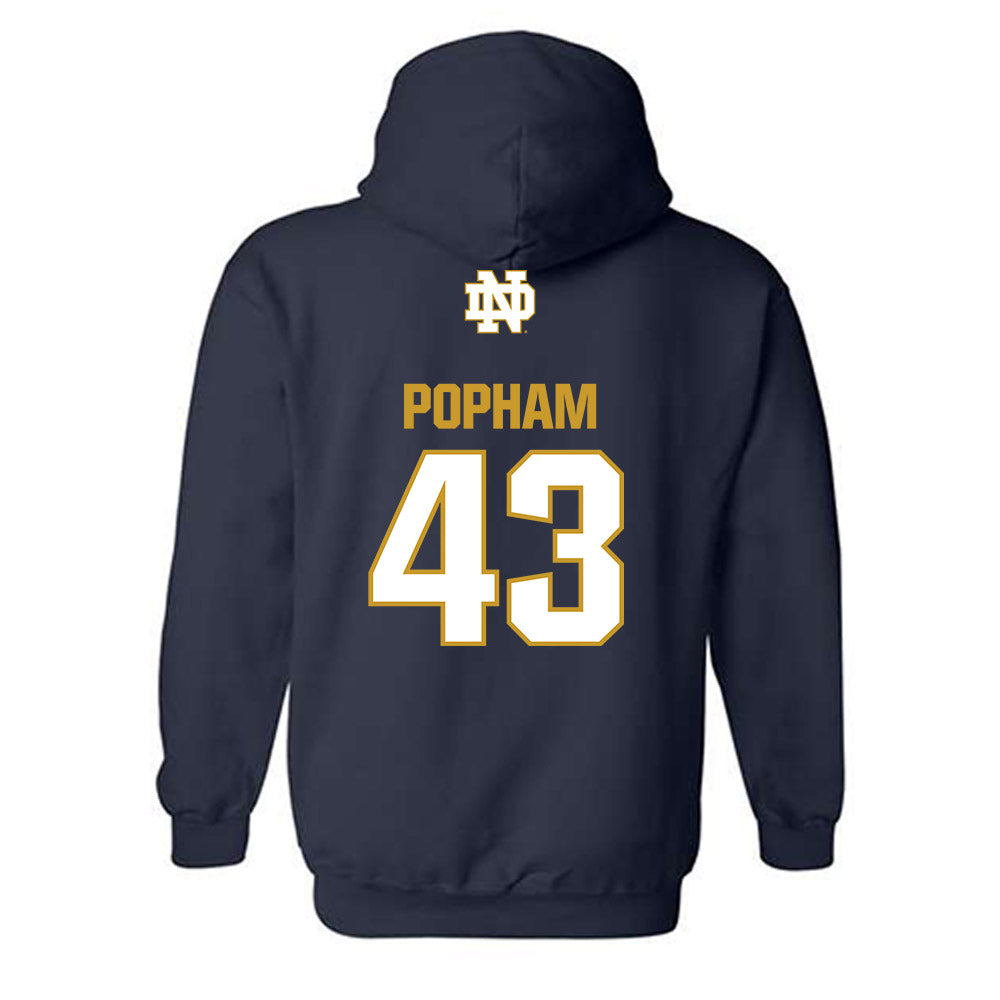 Notre Dame - NCAA Men's Lacrosse : Bo Popham - Classic Fashion Shersey Hooded Sweatshirt-1