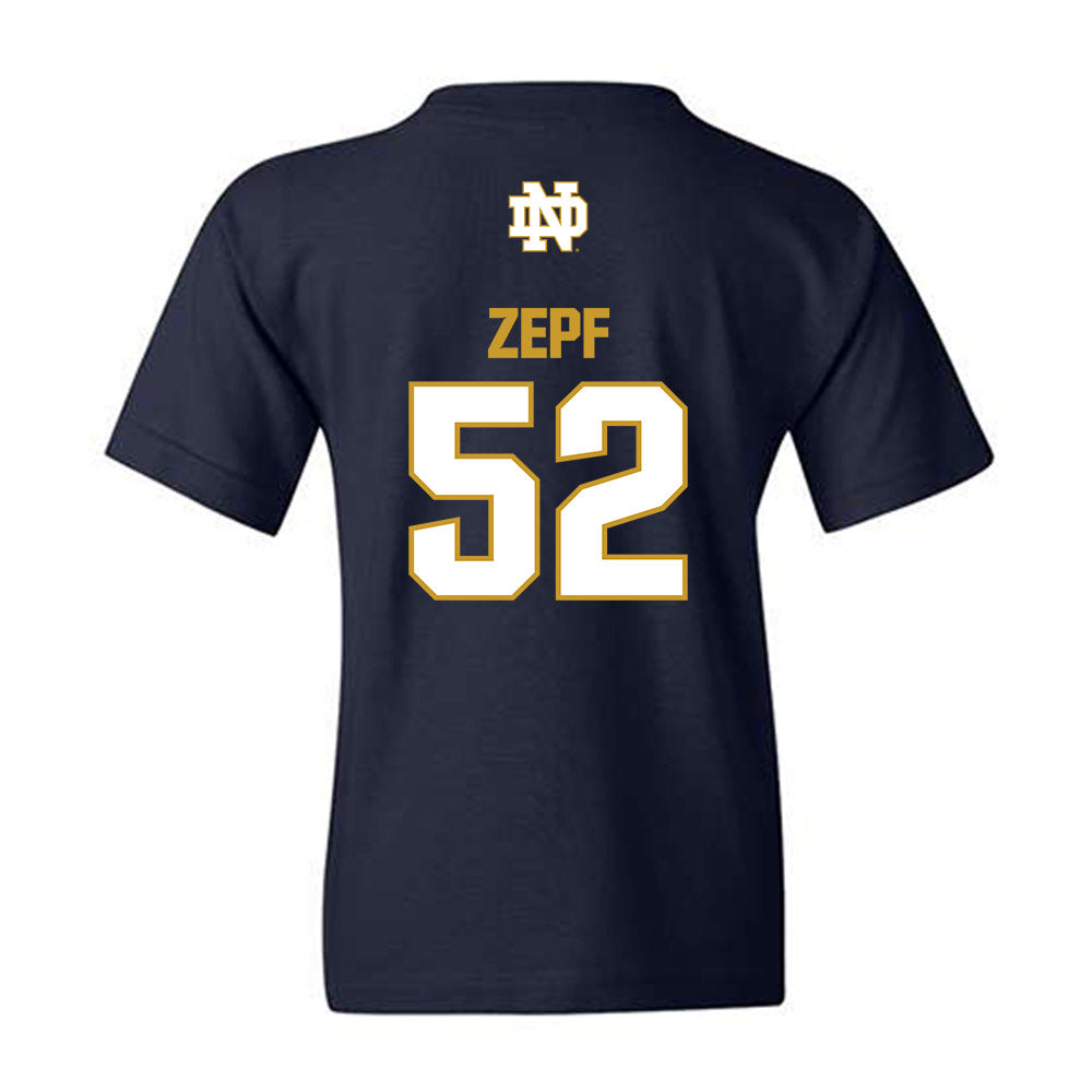 Notre Dame - NCAA Men's Lacrosse : Alex Zepf - Classic Fashion Shersey Youth T-Shirt-1