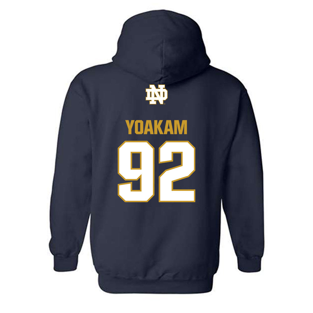 Notre Dame - NCAA Football : Zachary Yoakam - Classic Fashion Shersey Hooded Sweatshirt-1