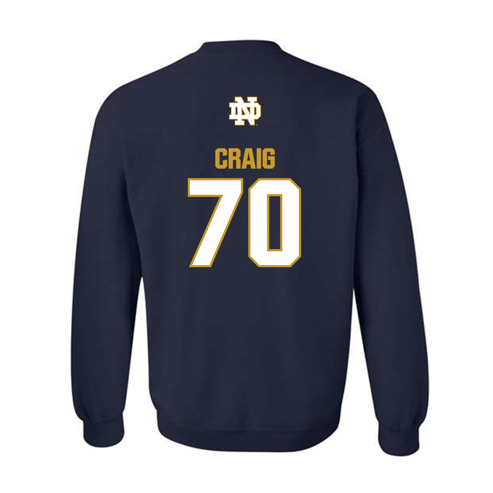 Notre Dame - NCAA Football : Ashton Craig - Classic Fashion Shersey Crewneck Sweatshirt-1