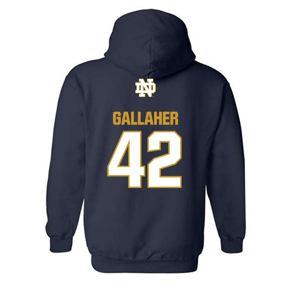Notre Dame - NCAA Men's Lacrosse : Christian Gallaher - Classic Fashion Shersey Hooded Sweatshirt-1