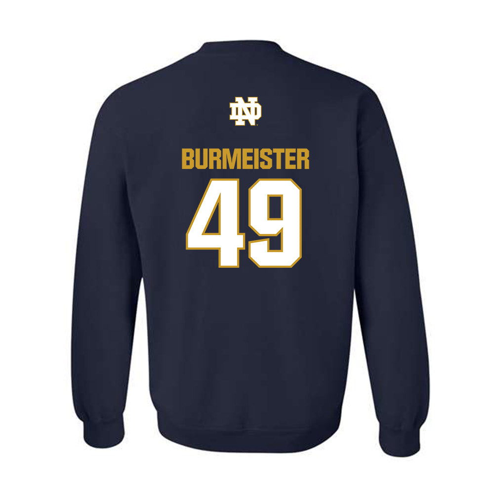 Notre Dame - NCAA Men's Lacrosse : Ben Burmeister - Classic Fashion Shersey Crewneck Sweatshirt-1