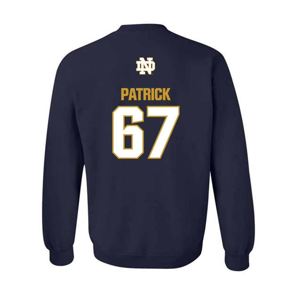 Notre Dame - NCAA Football : Gregory Patrick - Classic Fashion Shersey Crewneck Sweatshirt-1