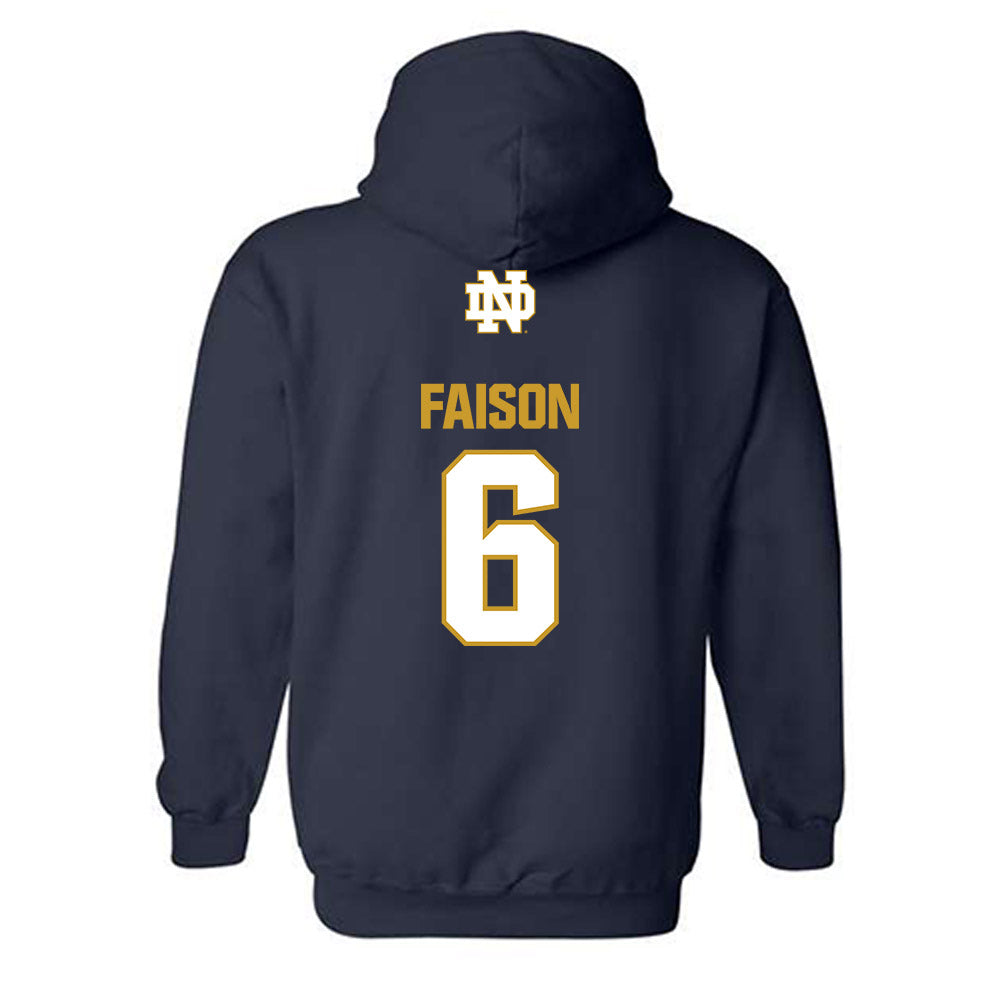 Notre Dame - NCAA Football : Jordan Faison - Classic Fashion Shersey Hooded Sweatshirt-1