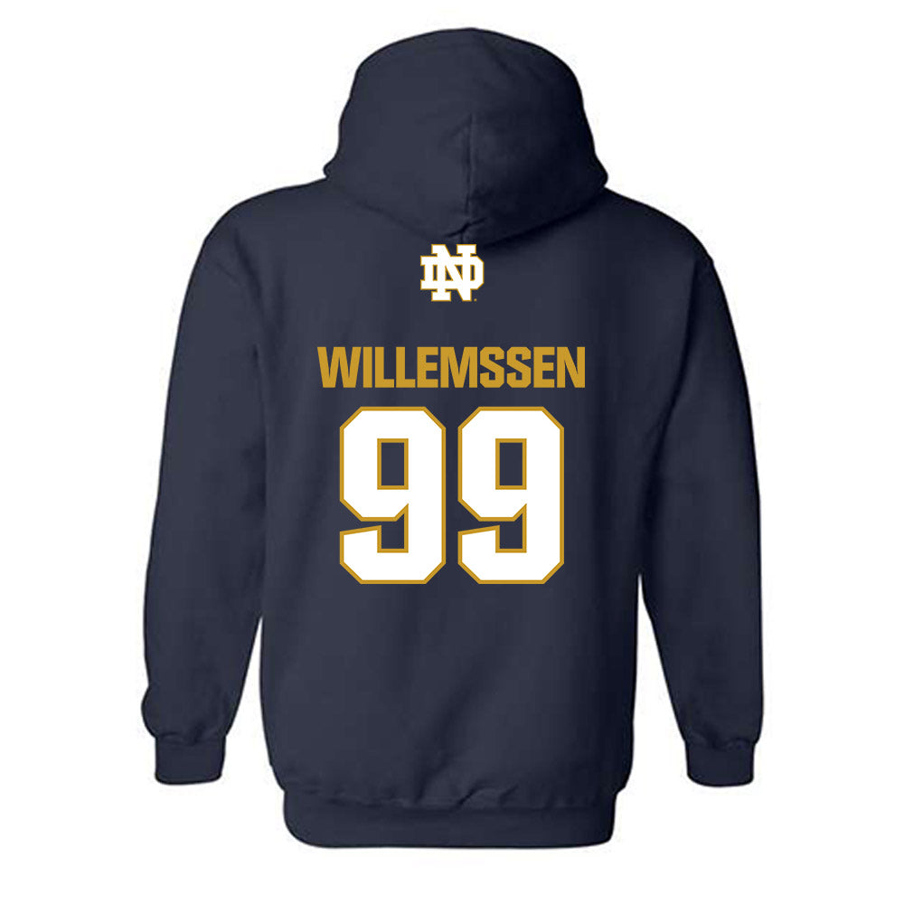 Notre Dame - NCAA Softball : Christina Willemssen - Classic Fashion Shersey Hooded Sweatshirt-1