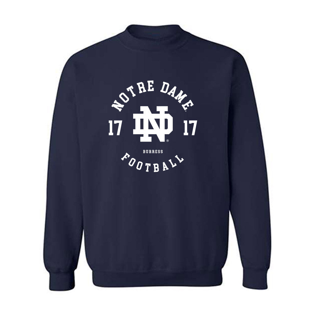 Notre Dame - NCAA Football : Elijah Burress - Classic Fashion Shersey Crewneck Sweatshirt-0
